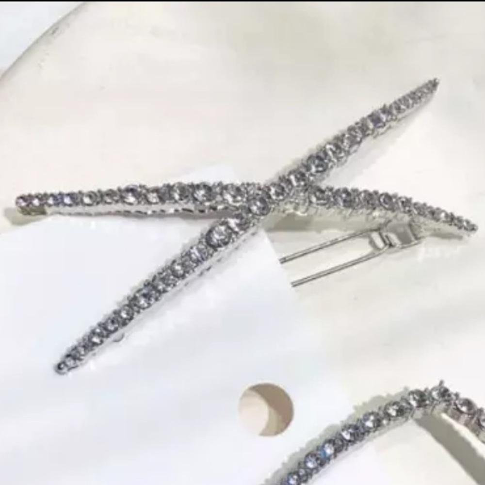Crystal X Rhinestone Hair Pin - Picture 3 of 5